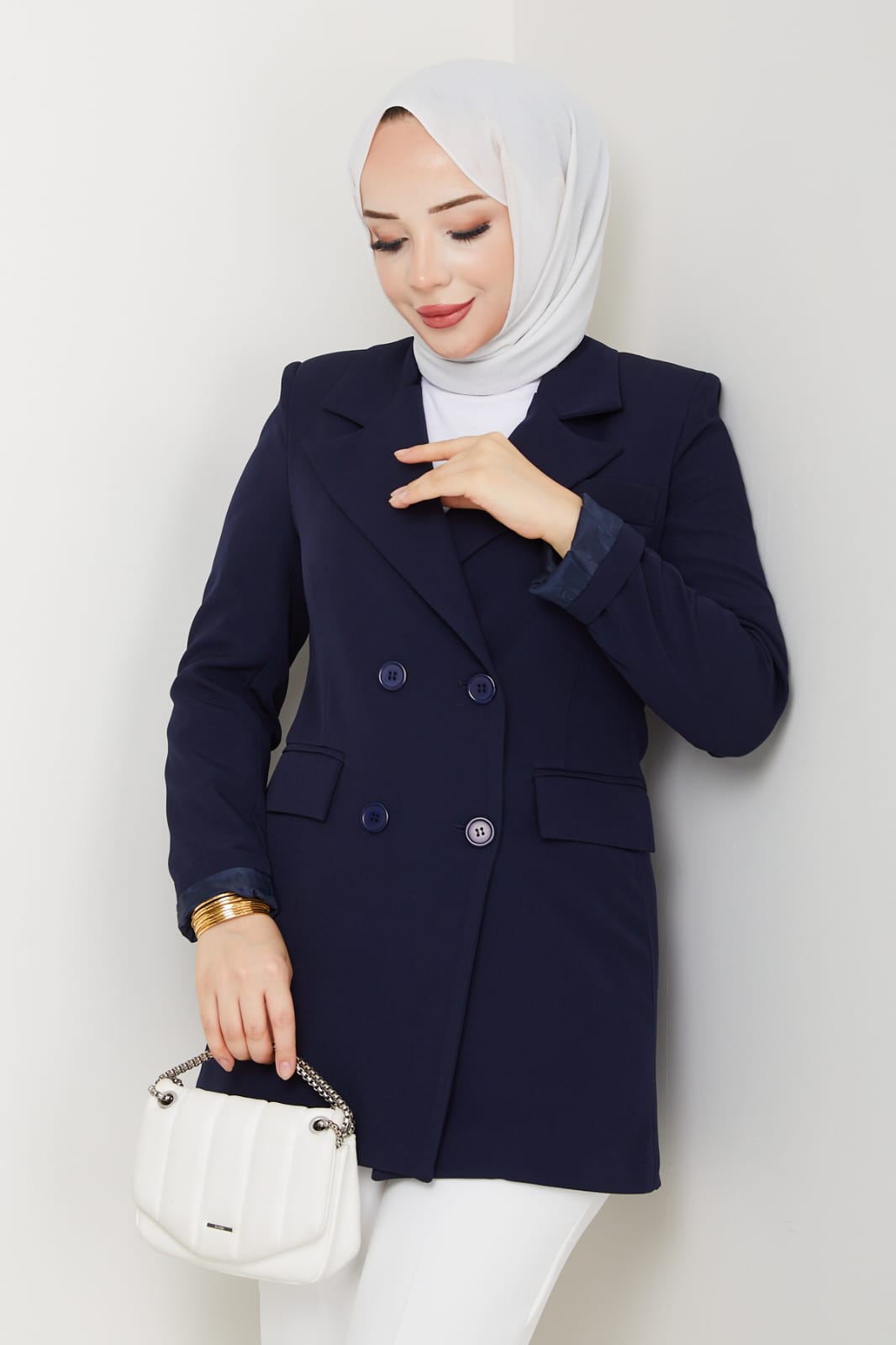 Düğmeli Ceket Lacivert