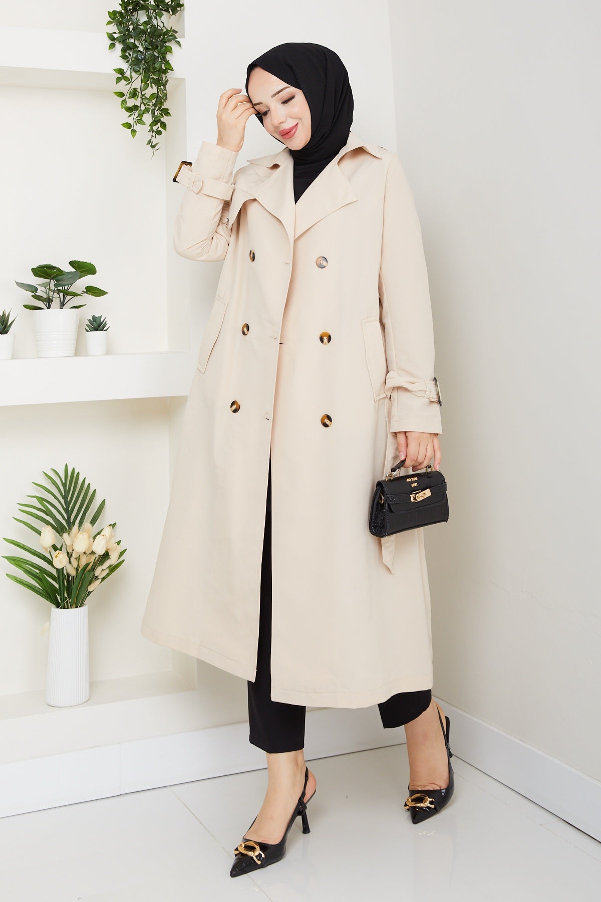 Trençkot Taş Renk
