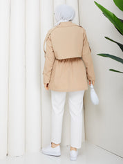 Camel Kısa Trençkot Rüzgarlıklı