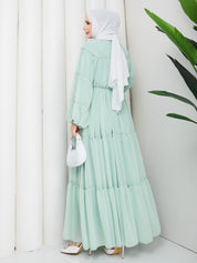 Mint Yeşili Şifon Elbise