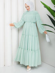 Mint Yeşili Şifon Elbise