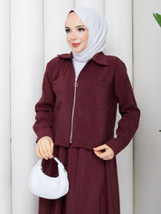Modal Kumaş İkili Takım Bordo Renk