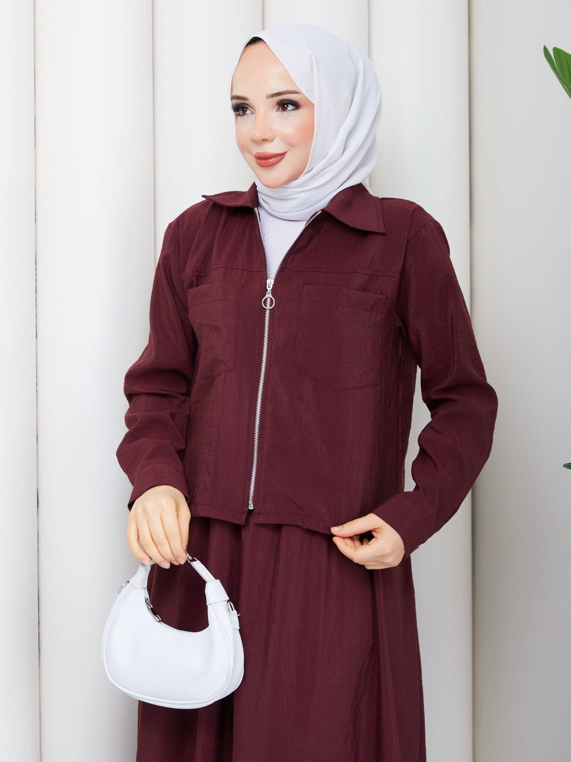 Modal Kumaş İkili Takım Bordo Renk