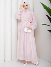 Tül Modal Kumaş Elbise Pembe