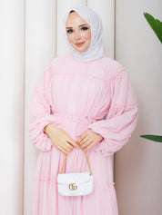 Şifon Elbise Pembe Renk