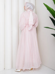 Tül Modal Kumaş Elbise Pembe